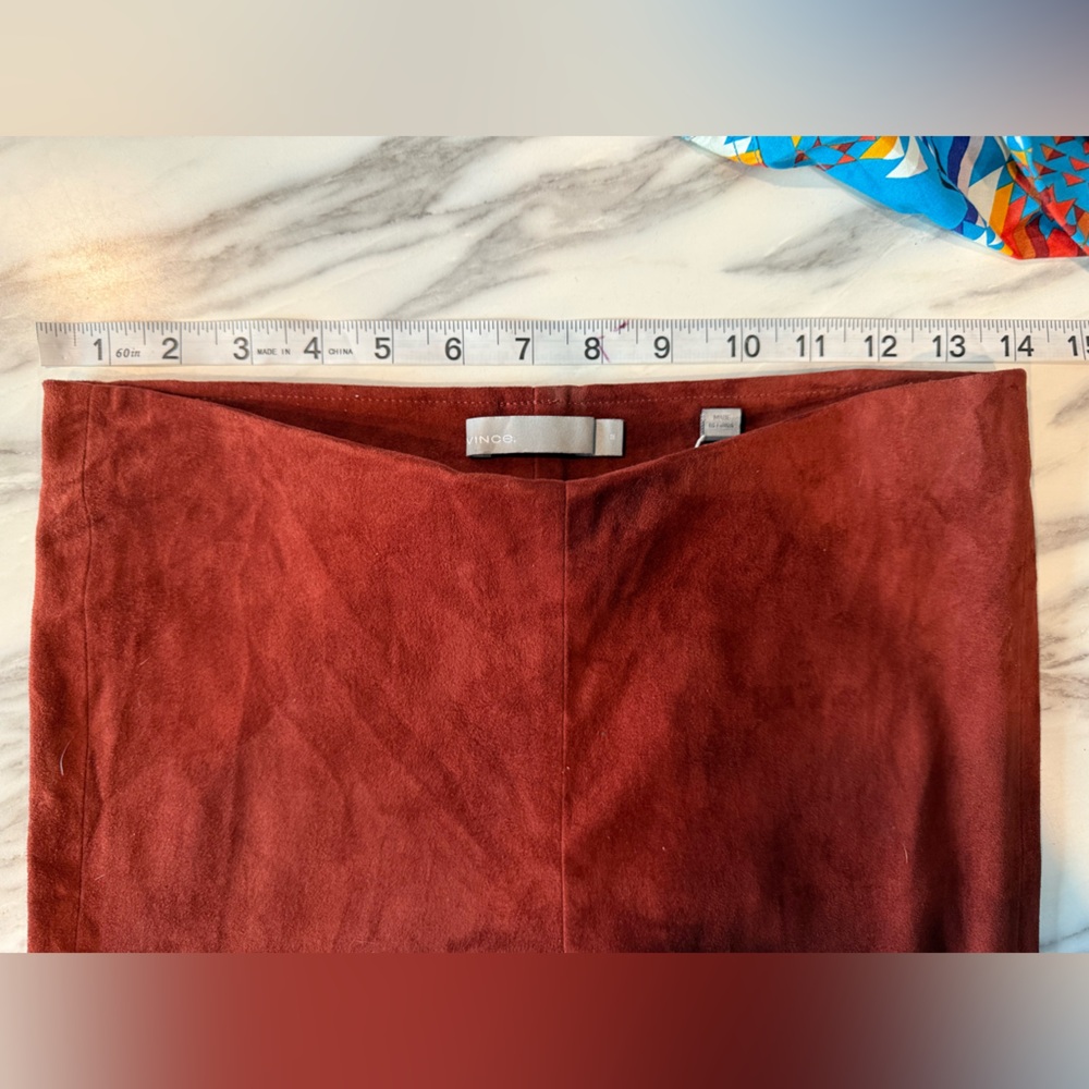 Vince Stretch Suede Split Hem Crop Jasper - Picture 15 of 15